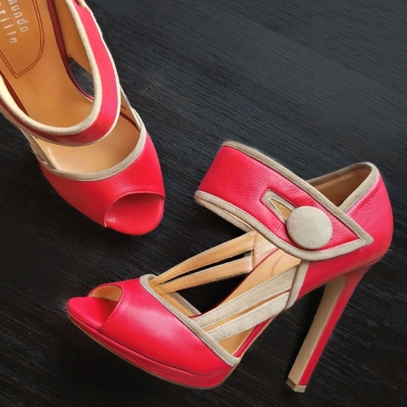 Edmundo CASTILLO PEEP TOE HEELS Like new - Picture 3 of 10